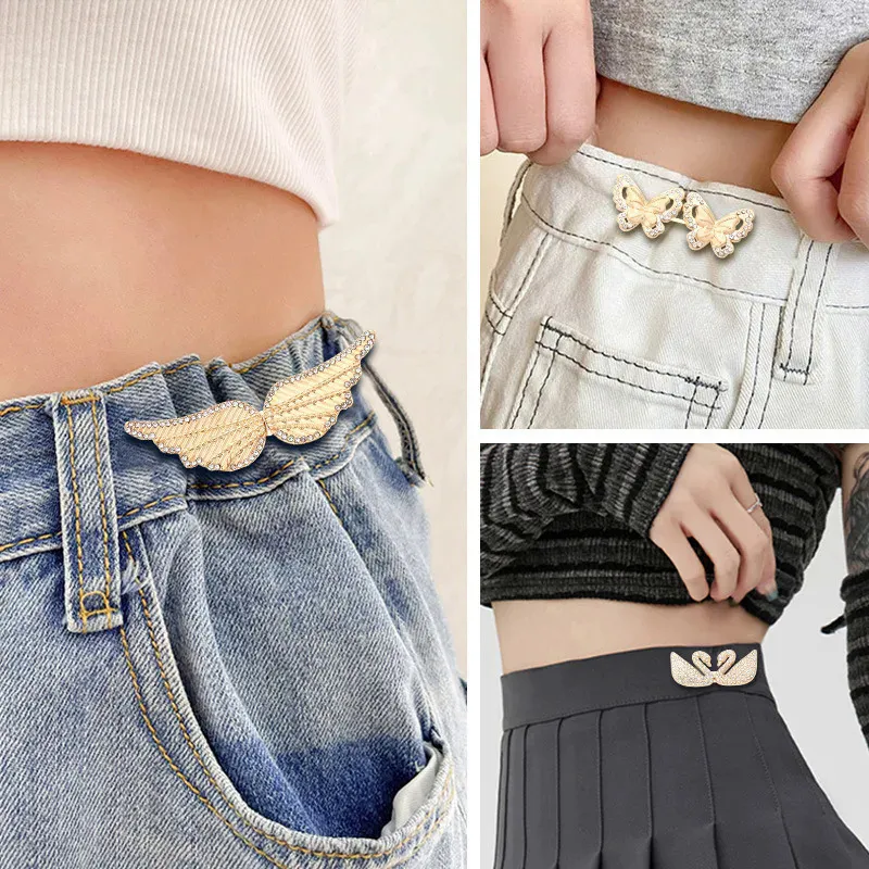 Whaline 6 Sets Dinosaur Waist Tightener Clips - No-Sew Adjustable Button For Pants & Jeans - View #4