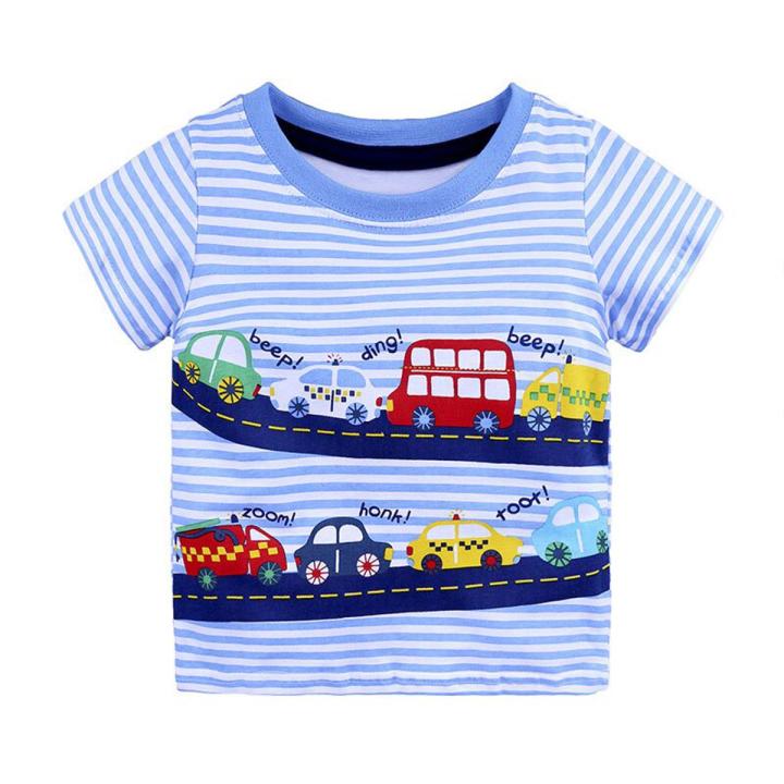 Children T-shirt 1-6Y Casual Fashion Summer Toddler Baby Boys T-shirt Cotton Style Short Sleeve O-Neck Pullover Cartoon T-Shirts