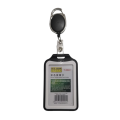 Kejea T-994V Vertical ID Card Holder with Badge Reel Black, Pack of 1. 