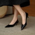 Summer High Heels Women Shoes Classic Cow Heels Women Autumn Pointed Toe Single Shoes Woman Pumps. 