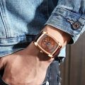 Men Watches Top Brand Luxury CHENXI Tonneau Quartz Watch Men's Leather Waterproof 30M Watches Business Fashion Date Male Clock.