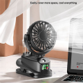 Portable Humidifier Fan Wireless Ceiling Electric Fan 360° Rotating Clip Fan Black. 