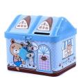 Metal House Shape Piggy Bank Coin Safe Storage Box with Lock.