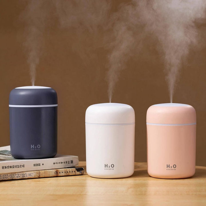 Humidifier Colorful Usb Portable Humidifier For Car, Home, Office, Electric Air Humidifier Aroma Oil Diffuser, Cool Mist Sprayer with Colorful Night Light, 300Ml