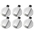 Stoves Cooker Knobs,Oven Knob 6pcs,Zinc alloy 6mm Universal Silver Gas Stove Control Knobs Adaptors Oven Rotary Switch Cooking Surface Control Locks. 