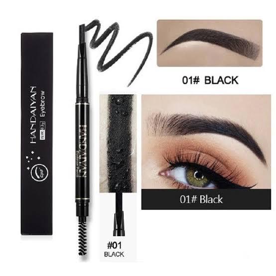 HANDAIYAN Eyebrow Tattoo Pencil Brush Double Ended Microblading Lasting Fine Sketch Tint Liquid Eyebrow Pen -Black