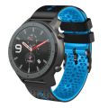 (New) For Amazfit GTR 47mm 22mm Perforated Two-Color Silicone Watch Band.
