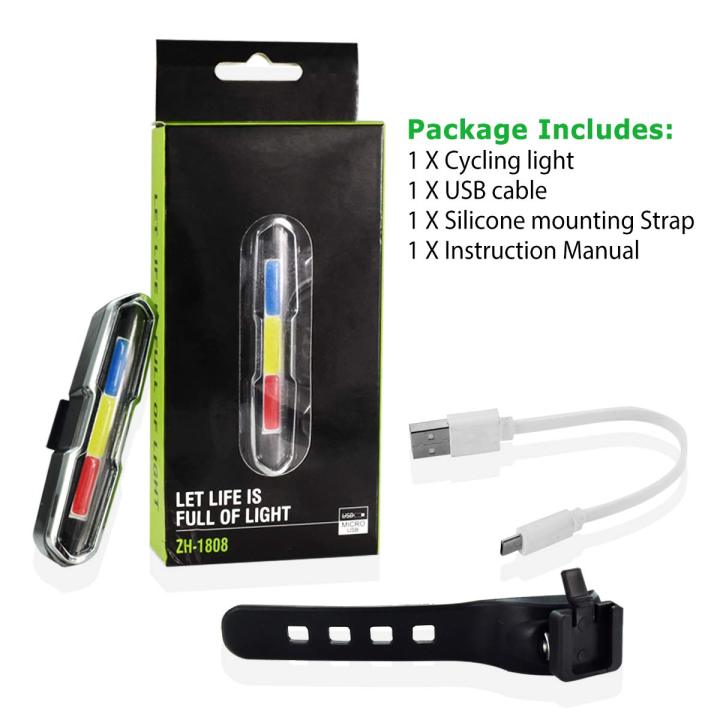 Bicycle Waterproof Usb Rechargeable Led Rear Tail Light ( Zh-1808) - Cycle Accessories - Cycle Accessories