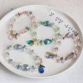 Sparkling Natural Stone Beaded Bracelets for Women Crystal Stone Shiny Charm Bracelet Colorful Crystal Rhinestone Bracelet. 