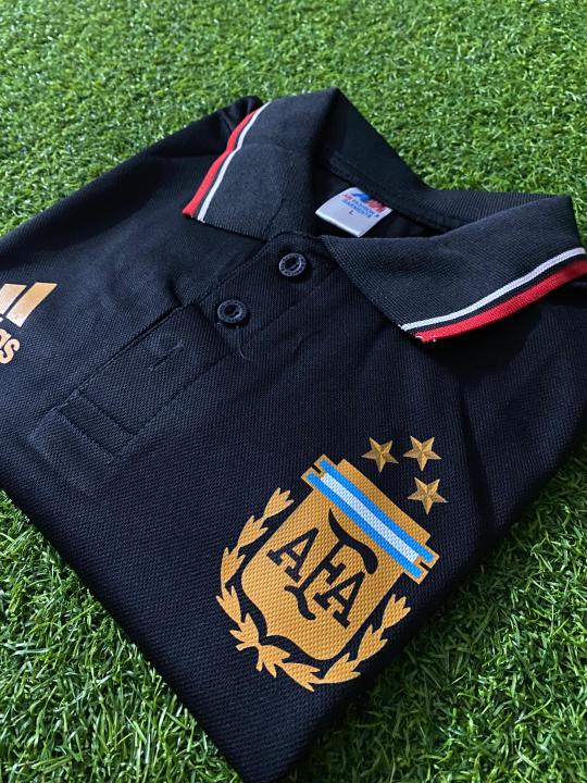 3%20star%20Argentina%20black%20polo%20t%20shirt%20-%20Image%202