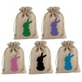 1pc Gift Bag Handmade Linen Linen Bag Drawstring Bag for Easter Party Easter Celebration Kids Adults Holiday Easter Egg Hunt.