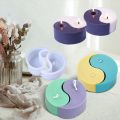 2 PCS Silicone Molds Yin Yang Candle Mold Tai Chi Soap Wax Mold. 