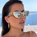 2022 New Fashion Cat Eye Sunglasses Women Vintage Brand Designer Glasses Black Sun Glasses Female UV400 Golden Eyewear.