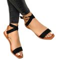 Amazon wish summer 2021 new plus size buckle flat casual sandals women's sandals. 