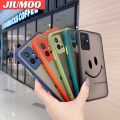 JIUMOO For vivo Y75 5G vivo Y55 5G IQOO Z6 5G Case Fashion Simple Smile Face Frosted Transparent Back Cover Lens Camera Protect Phone Case Edge Full Cover Casing Hard Cases. 
