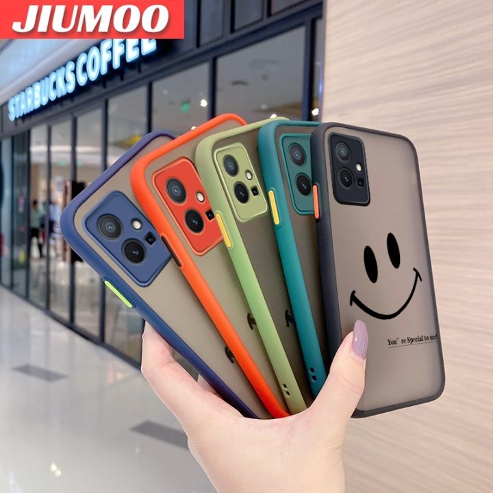 JIUMOO%20For%20vivo%20Y75%205G%20vivo%20Y55%205G%20IQOO%20Z6%205G%20Case%20Fashion%20Simple%20Smile%20Face%20Frosted%20Transparent%20Back%20Cover%20Lens%20Camera%20Protect%20Phone%20Case%20Edge%20Full%20Cover%20Casing%20Hard%20Cases%20-%20Image%204