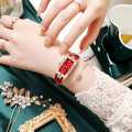 New Elegant Square Ladies Quartz Watch Personality Small Green Watch Belt Fashion Ladies Watch. 