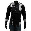 Side Zipper Patchwork Hoodies Men Casual assasins creed Clothing mens hoodies and sweatshirts sudadera hombre. 