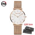 Top Brand Hannah Martin Women Watch Luxury Rose Gold Women Watches Stainless Steel Ladies Bracelet Watch Clock Gift Montre femme. 