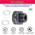 1Set PVC Bulkhead Fitting 3/4 Inch with Plugs Garden Hose Adapter with Clamp Kit Water Tank Connector Thru-Bulk Pipe Fitting. 
