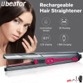 Ubeator USB Charging Wireless Travel Portable Hair Straightener Curler 3D Curved Elastic Panel Rechargeable LED Intelligent Temp Display 658. 