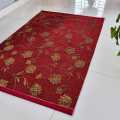 GOLD in RED- Floor Mat/ Area Rug - Small Size.