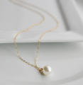 Fashion Sweet Pearl Ball Droplets Chain Necklace.