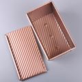Baking Pullman Loaf Pan with Cover,Bread Pan with Lid,Nonstick Rectangle Corrugated Toast Box for Oven, Dough Cavity.