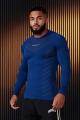 Spring and autumn new youngla men's long-sleeved T-shirt gym exercise fitness quick-drying breathable elastic bottoming shirt.