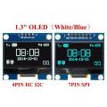 1.3" OLED Module 1.3 inch Display Module White/Blue 128X64SPI/IIC I2C Communicate Color 1.3 Inch OLED LCD LED Display Module. 