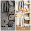 Vacuum compression milky white printed cotton quilt, dormitory storage vacuum bag, bedding, clothing, travel sorting, and puffing style.