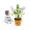 Dancing Cactus Talking Cactus Stuffed Plush Toy Electronic Toy with Song Plush Cactus Potted Toy Early Education Toy for Kids. 