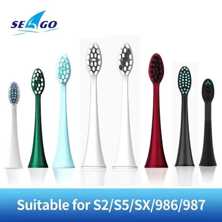 SEAGO Electric Toothbrush Head Replacement Brush Sonic 4PCS Compatible For SG986/SG987/S2/SX/S5 Gum Health Whitening Brush Heads