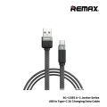 3A ( Type-C )-REMAX RC-C086 A-C Janker Series 3A USB to Type-C Fast Charging Data Cable - Black.