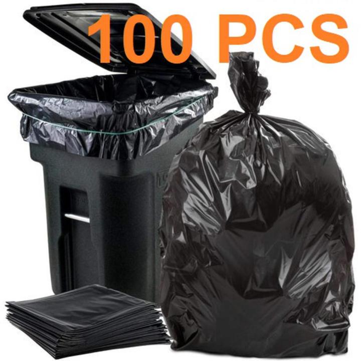 BLACK 24 X18 100PCS Trash Bag Poly Bag Garbage Bag Moyla Felar Bag Polibag Daraz .bd