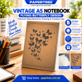 PaperTree Vintage A5 Notebook Sketchbook Flying Butterfly Drawing Sketchpad. 