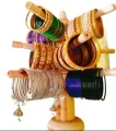 Wooden bracelet holder Bangle Organizer for Women 3 step bangle Bracelet Display Stand Holder with golden border. চুড়ির আলনা.