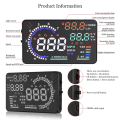AD 5.5Inch OBD2 HUD Car Black Automotive Supplies Windshield Speed with Speeding Water Temp RPM Alarm. 