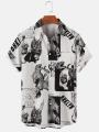 Summer men's octopus print shirts Short sleeved Hawaiian beach shirts Ocean animal cartoon pattern shirts Men's casual shirt.