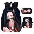 Beautiful Kamado Nezuko Backpack Boys Girls Demon Slayer School Bag 3 Pcs Set Book Bags Pencil Bag Back To School Gifts Mochila. 