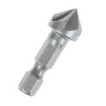 6 Flute Countersink Drill Bit Chamfer Cutting Woodworking Tool hexagon handle Encounter. 