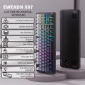 EWEADN X87 Customized Mechanical Keyboard, KAILH HUANO Switches, 10,000mAh Battery, Side-Printed, Perfect for Gaming Esports.