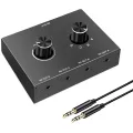 4 Port Audio Switch, 3.5mm Audio Switcher, Stereo AUX Audio Selector, 4 Input 1Output/1Input 4 Output Audio Switcher Box. 
