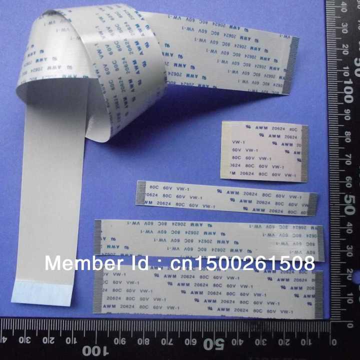 【YIYANGMAOYI111】ORDER 1$ Flat Flex ribbon FFC cable 4 - 20 pin 300mm long pitch 0.5mm 0.8mm 1.0mm 1.25mm awm vw-1