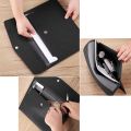 PU Leather A4 File Folder Document Holder Waterproof (Black). 