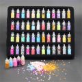 48 Colors Craft Glitter Sparkle Sequins Durable Material Easy To Use for Professional Nail Salon. 