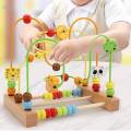 Wooden Bead Maze Toy Animals Math Ages 3+ for Kids Boy Girl Gift Wooden Educational Circle Toy.