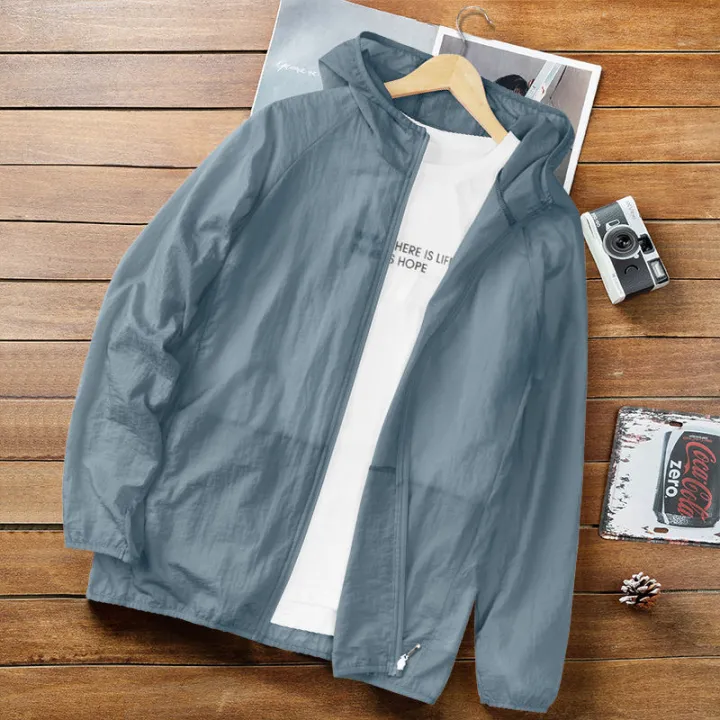 Sun%20Protection%20Clothing%20Men's%20Summer%20Ice%20Silk%20Breathable%20Light%20Cool%20Feeling%20Loose%20Trendy%20Casual%20Sun-Protective%20Clothing%20Men's%20Thin%20Coat%20-%20Image%203
