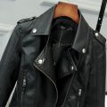 Korean Version of Slim PU Leather Jacket Women's 2023 Spring / Autumn Winter New Motorcycle Leather Short Coat.
