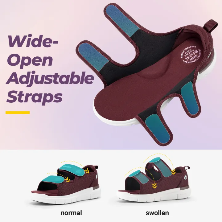 FitVille%20Women's%20Sandals%20Diabetic%20Shoes%20Flat%20Sandals%20Outdoor%20Casual%20Sandalias%20for%20Swollen%20Feet%20Arch%20Support%20Plantar%20Fasciitis%20-%20Image%204